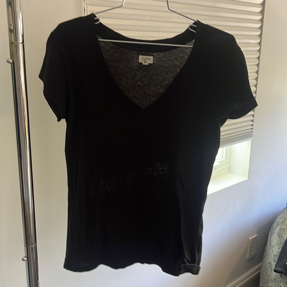 black L’agence V neck T shirt . Size small